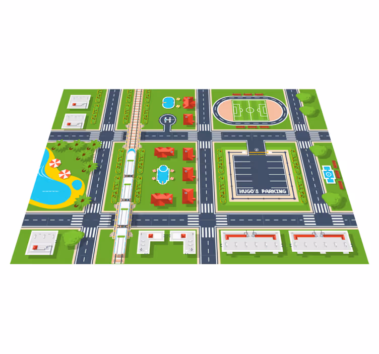 Tapis vinyle autouroute paysage urbain ludique - TenStickers