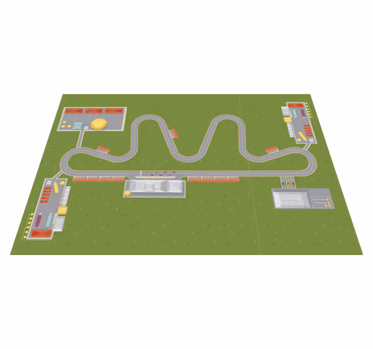 Tapis vinyle autouroute carte routière ludique - TenStickers