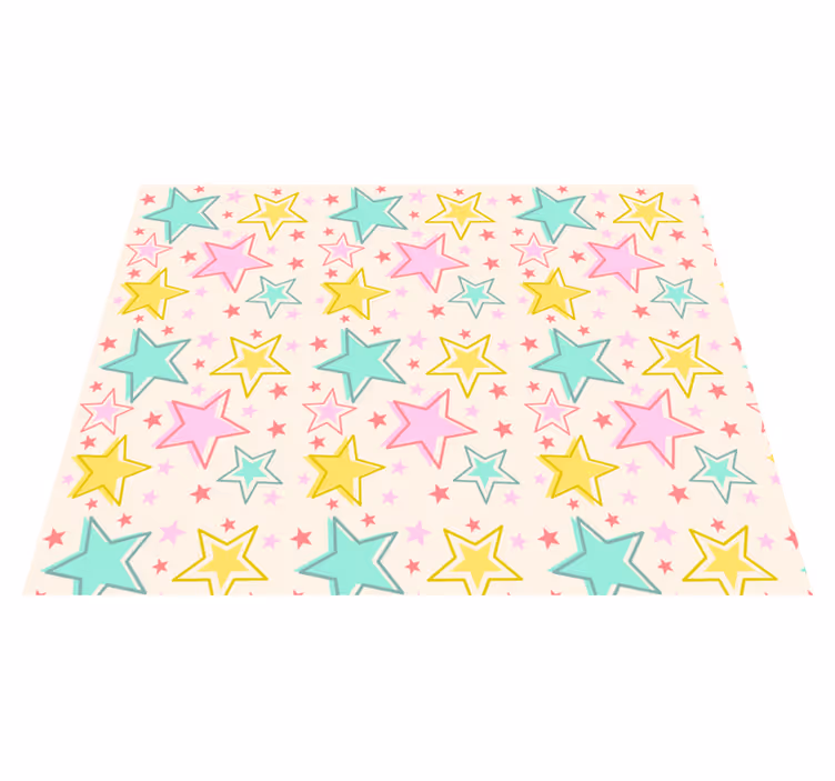 Tapis vinyle étoile motif étoilé coloré - TenStickers
