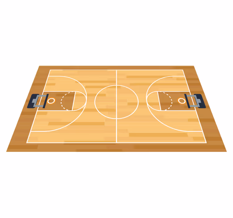 Tapis vinyle jeux conception d'un terrain de basket-ball - TenStickers