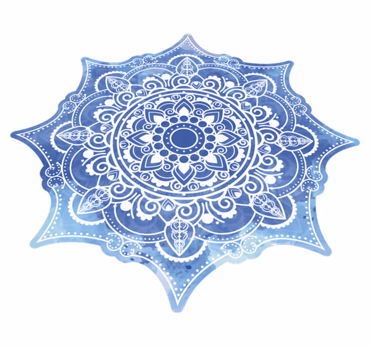 Tapis vinyle mandala design bleu - TenStickers