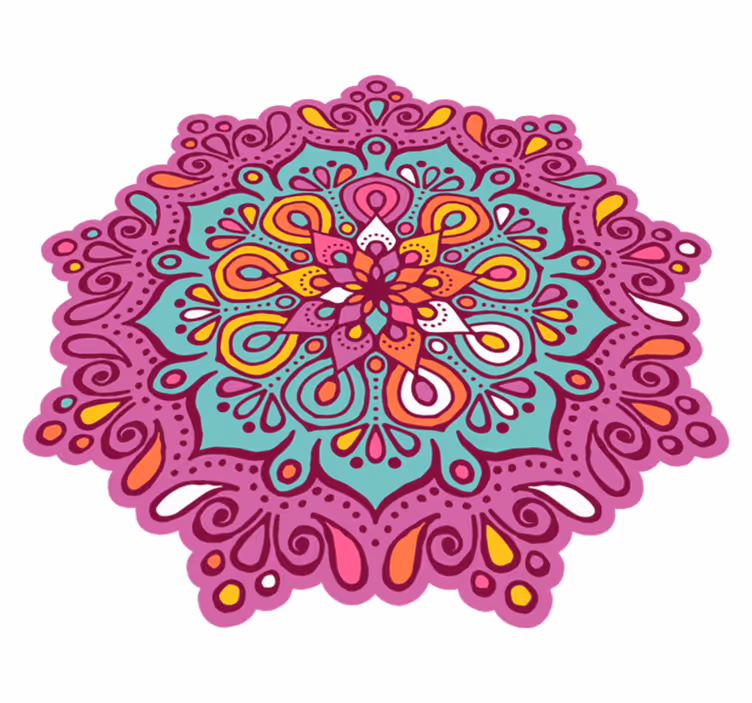 Tapis vinyle mandala design coloré - TenStickers
