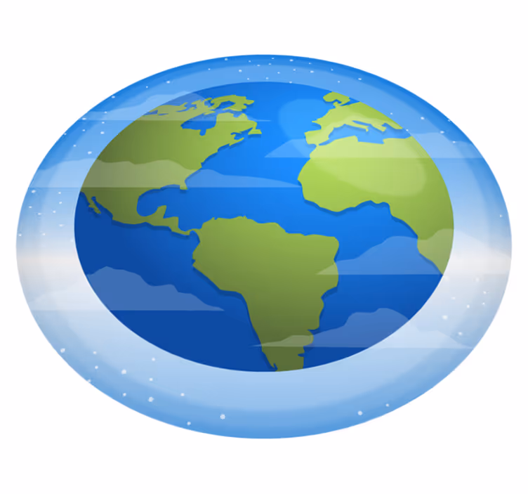 Tapis vinyle carte du monde cartographie circulaire - TenStickers