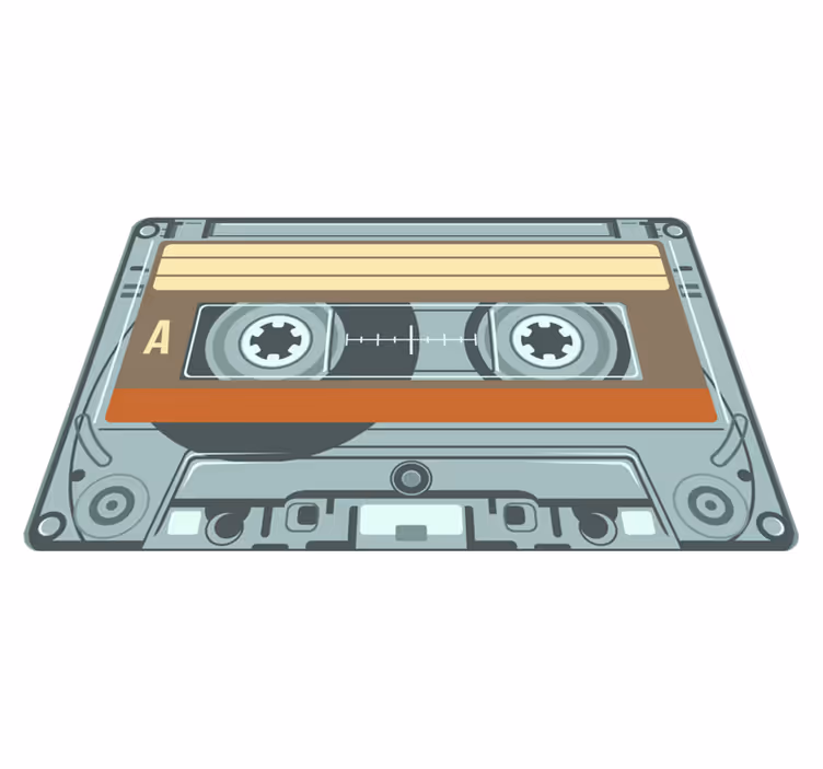 Tapis vinyle rétro détail graphique de la cassette - TenStickers