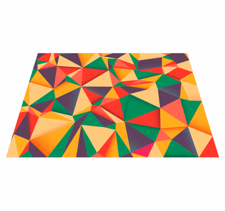 Tapis vinyles géométriques composition triangulaire colorée - TenStickers