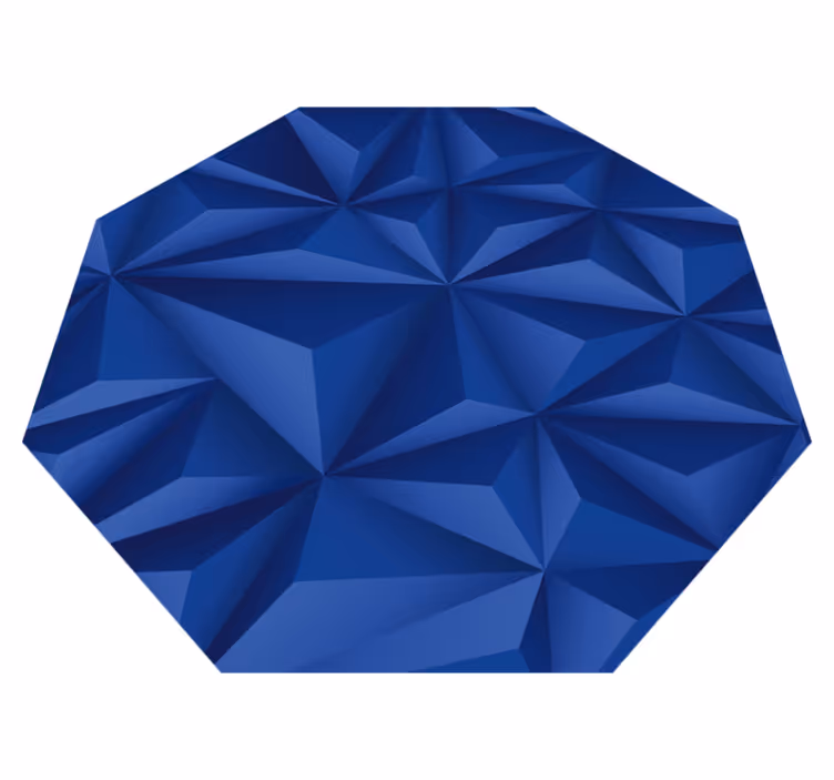 Tapis vinyle géométrique facettes géométriques bleues - TenStickers
