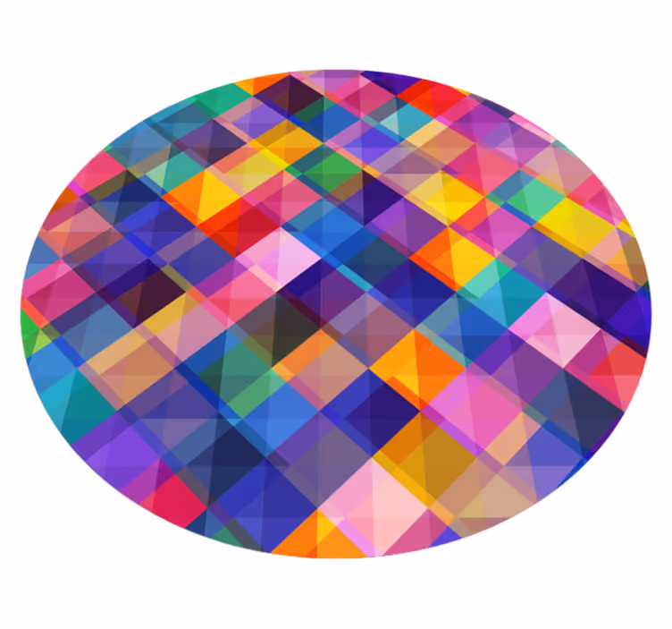 Tapis vinyles géométriques cercle géométrique coloré - TenStickers