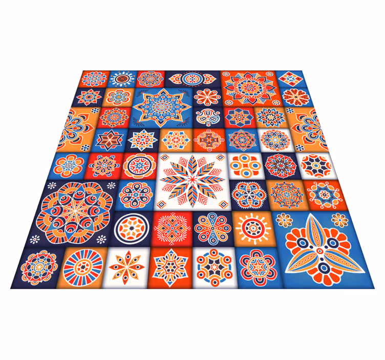 Tapis vinyles géométriques carrelage en mosaïque - TenStickers