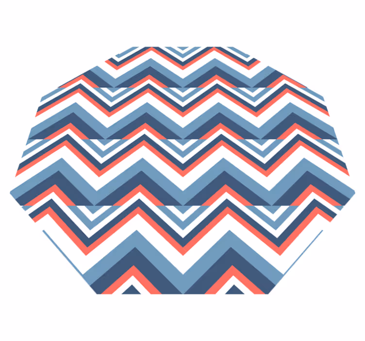 Tapis vinyles géométriques blocs de couleurs à chevrons - TenStickers