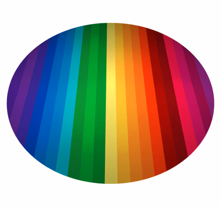 Tapis arc-en-ciel en vinyle rayures rondes - TenStickers