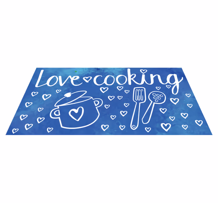 Tapis vinyle citation aimer le thème de la cuisine - TenStickers
