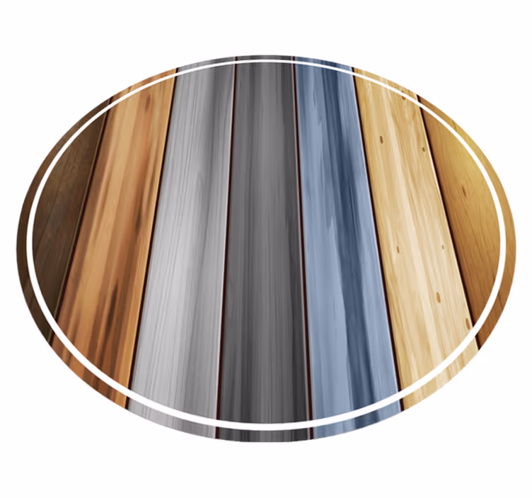 Tapis vinyle imitation parquet cercle en bois rayé - TenStickers