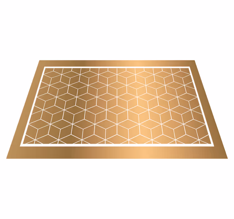 Tapis vinyles géométriques illusion de cuboïde géométrique - TenStickers