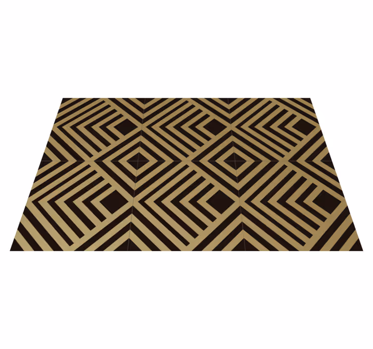 Tapis vinyles géométriques rayures angulaires beiges - TenStickers