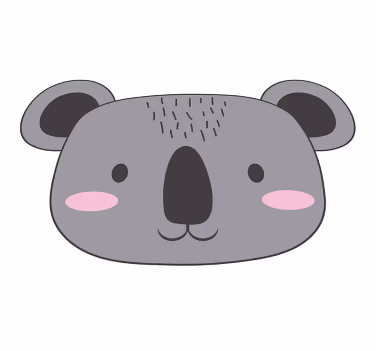 Tapis vinyle chambre bébé visage de koala - TenStickers