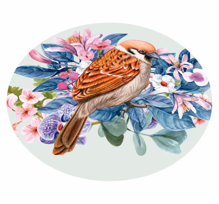 Tapis vinyle fleurs et plantes exposition de faune florale - TenStickers