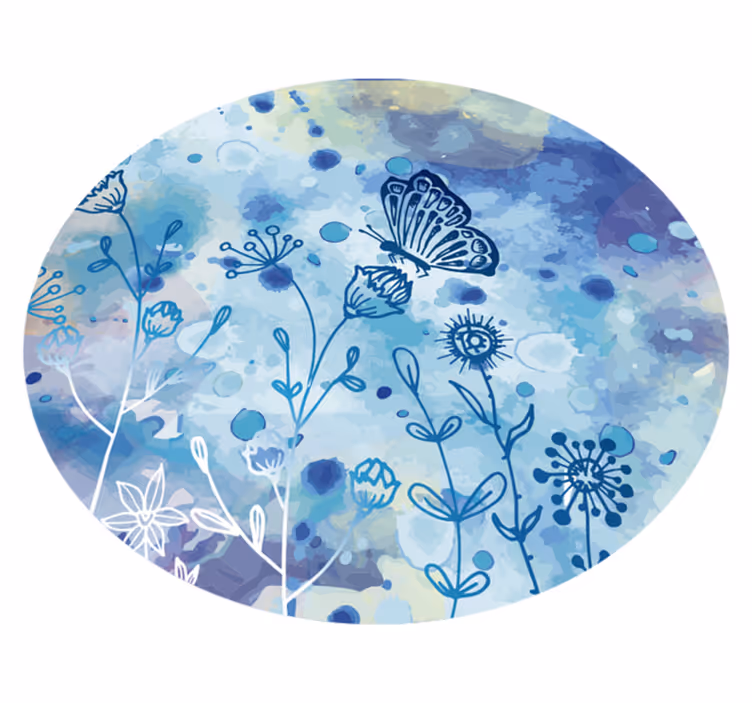 Tapis vinyle fleurs et plantes aquarelle botanique - TenStickers