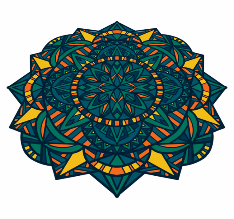 Tapis vinyle mandala œuvre d'art circulaire - TenStickers