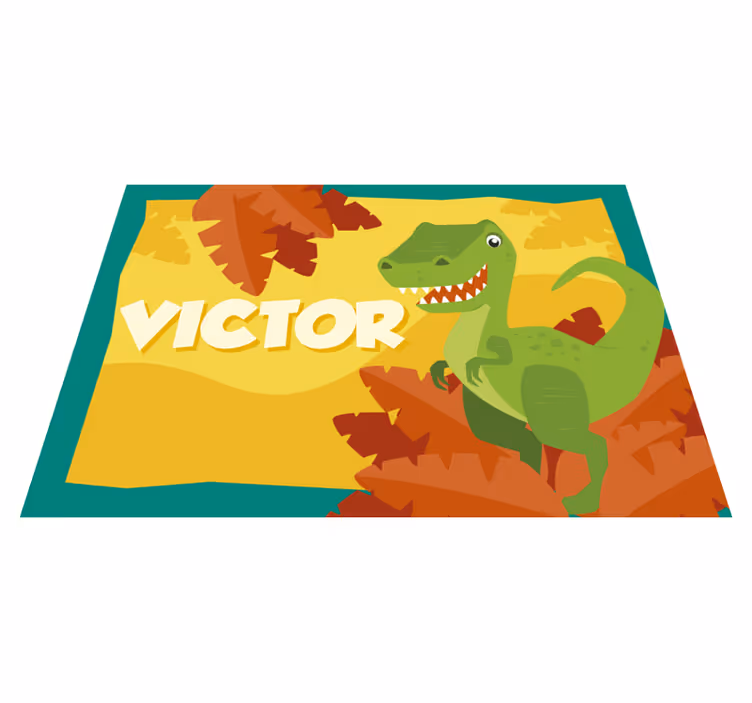 Tapis vinyle dinosaure avec nom - TenStickers