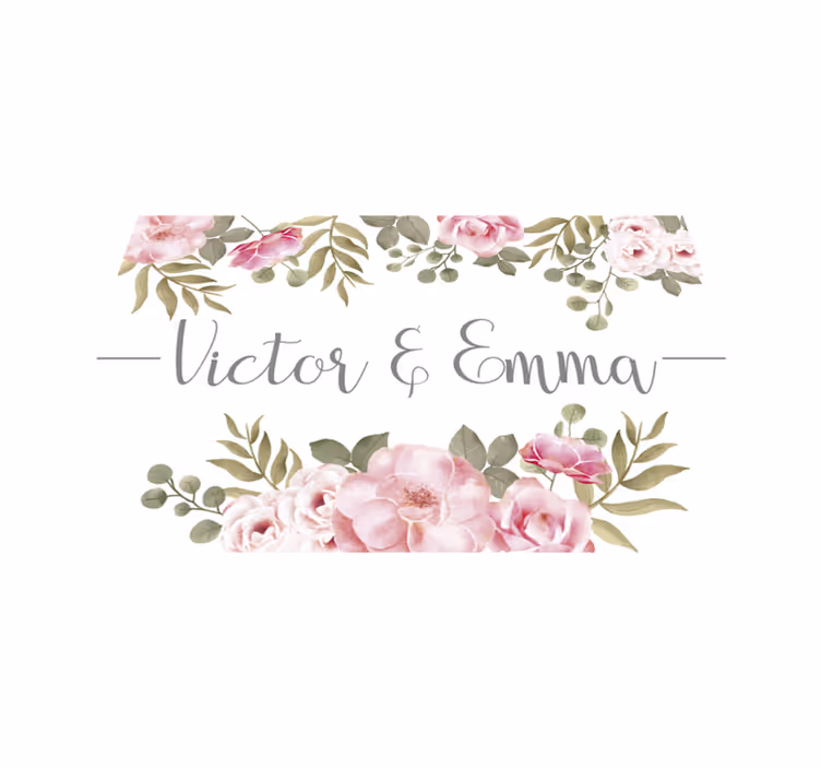 Tapis vinyle avec nom floral personnalisé - TenStickers
