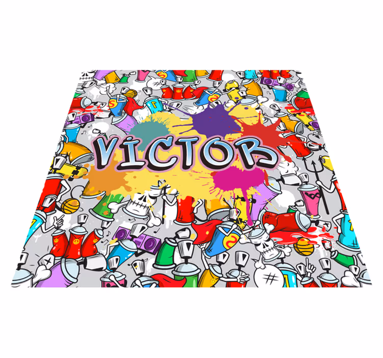 Tapis vinyle avec nom style de graffiti personnalisé - TenStickers