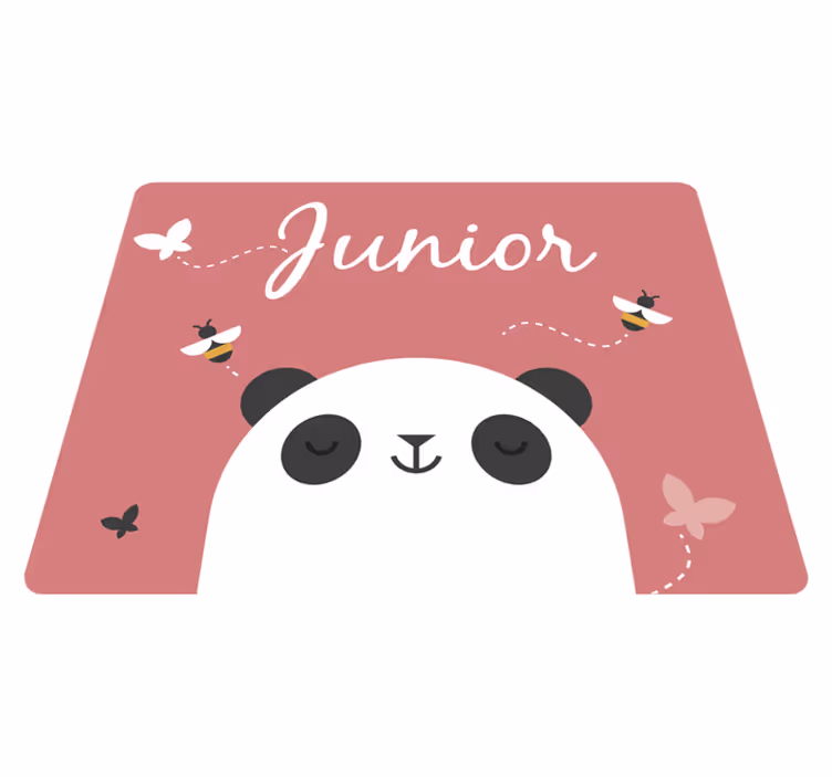 Tapis vinyle avec nom panda personnalisé - TenStickers