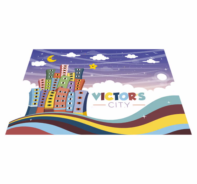 Tapis vinyle personnalisé arc-en-ciel urbain - TenStickers