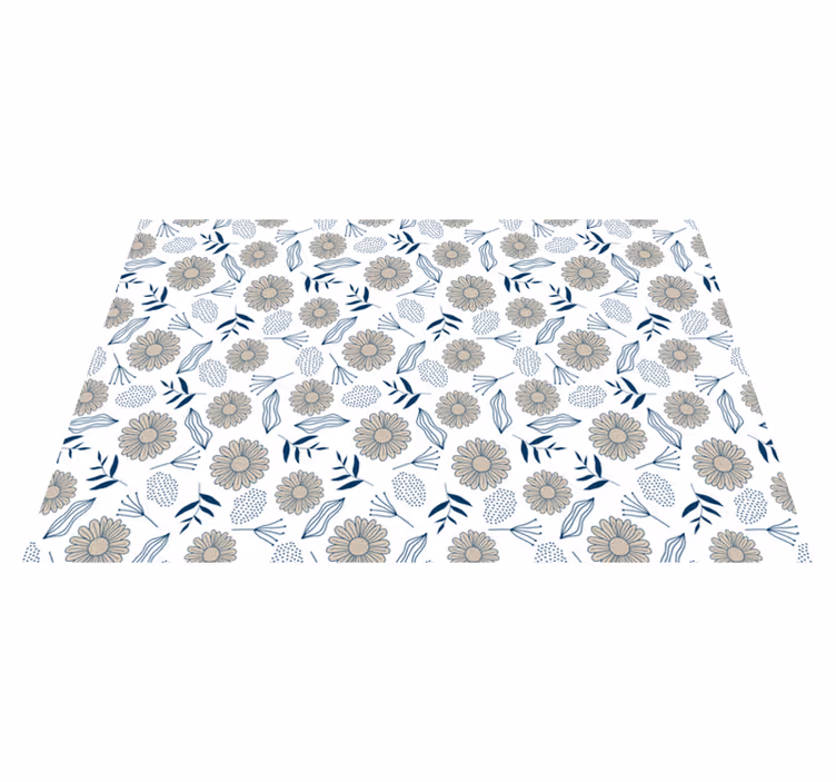 Tapis vinyle fleurs et plantes motif botanique floral - TenStickers