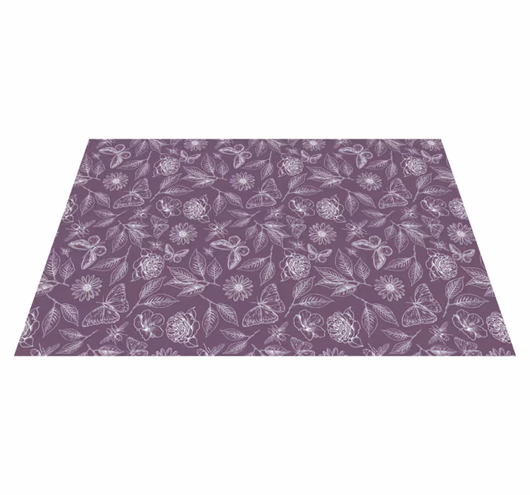 Tapis vinyle fleurs et plantes symétrie florale - TenStickers