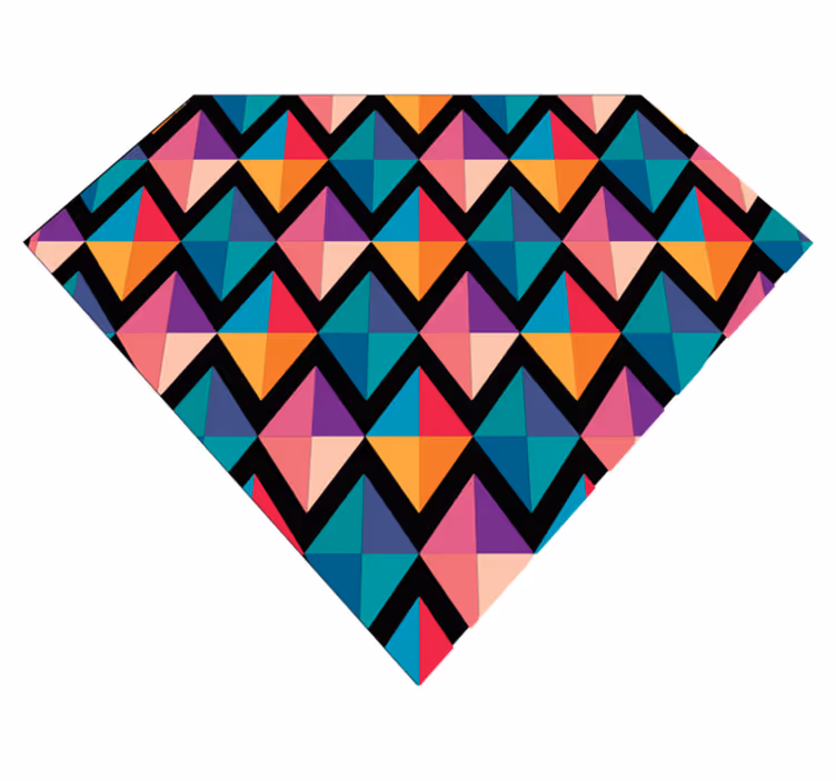 Tapis vinyles géométriques motifs triangulaires colorés - TenStickers