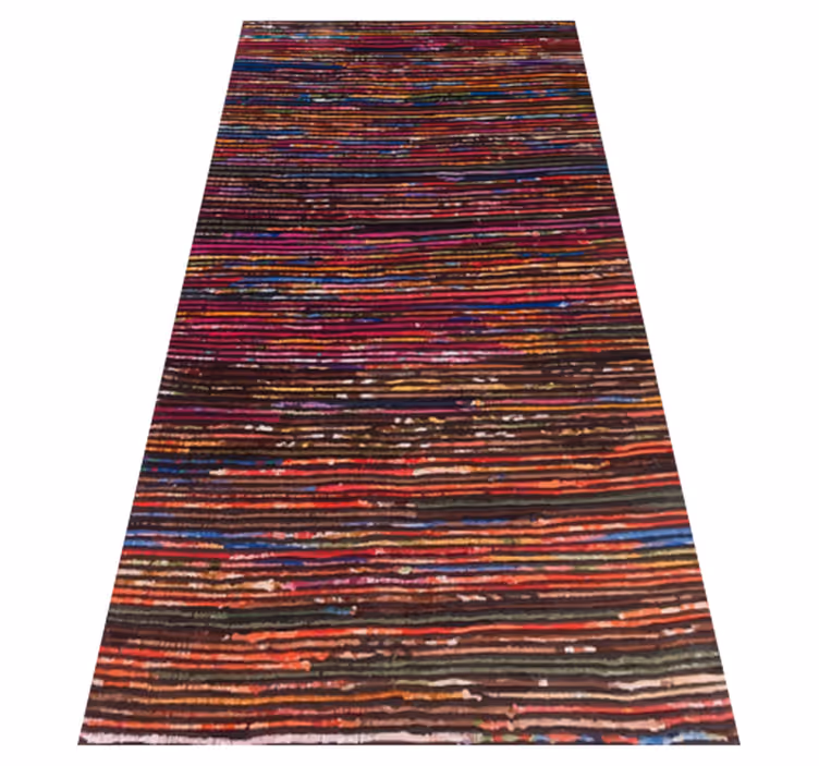 Tapis vinyle rayures bandes multicolores - TenStickers