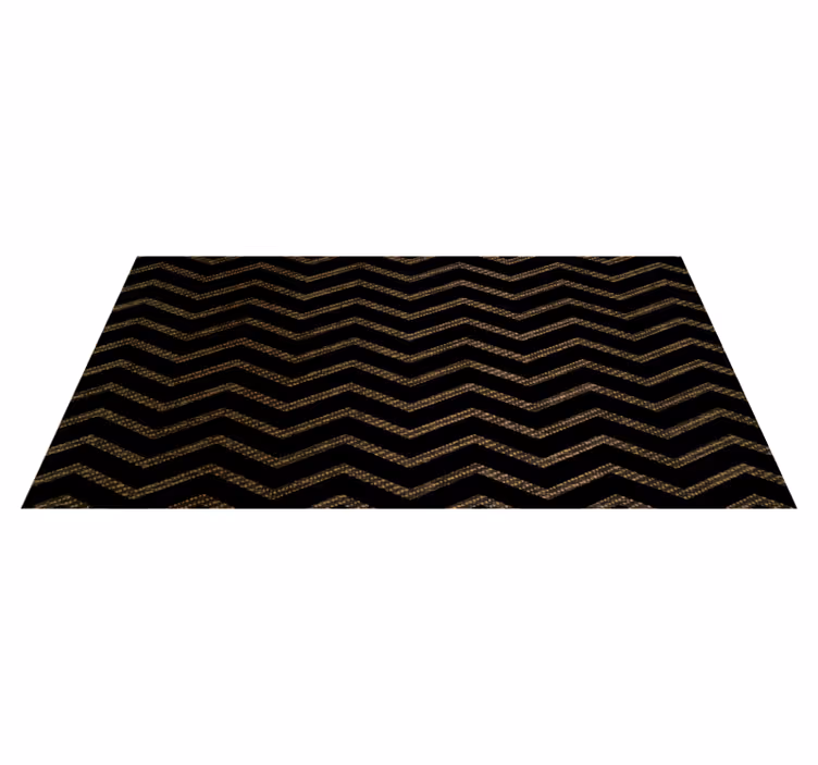 Tapis vinyle rayures motif chevrons noir - TenStickers