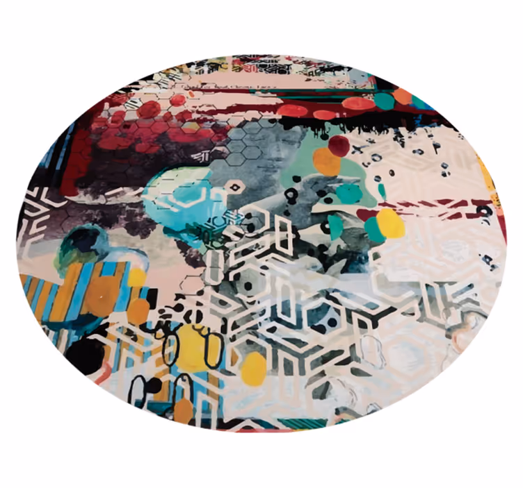Tapis vinyle salon motif abstrait d'éclaboussure - TenStickers