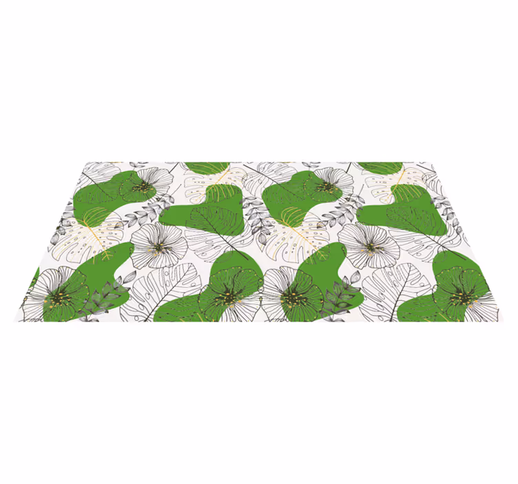Tapis vinyle fleurs et plantes monstre tropical - TenStickers