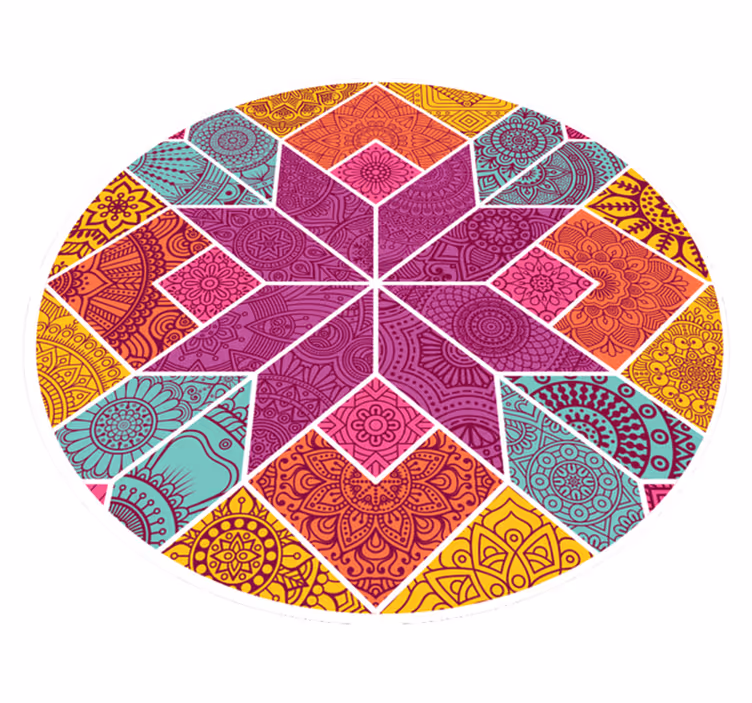 Tapis vinyle mandala complexité des mandalas - TenStickers