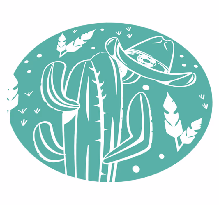 Tapis vinyle fleurs et plantes thème des cactus botaniques - TenStickers