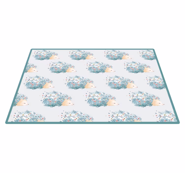 Tapis vinyle chambre bébé motifs floraux de hérisson - TenStickers
