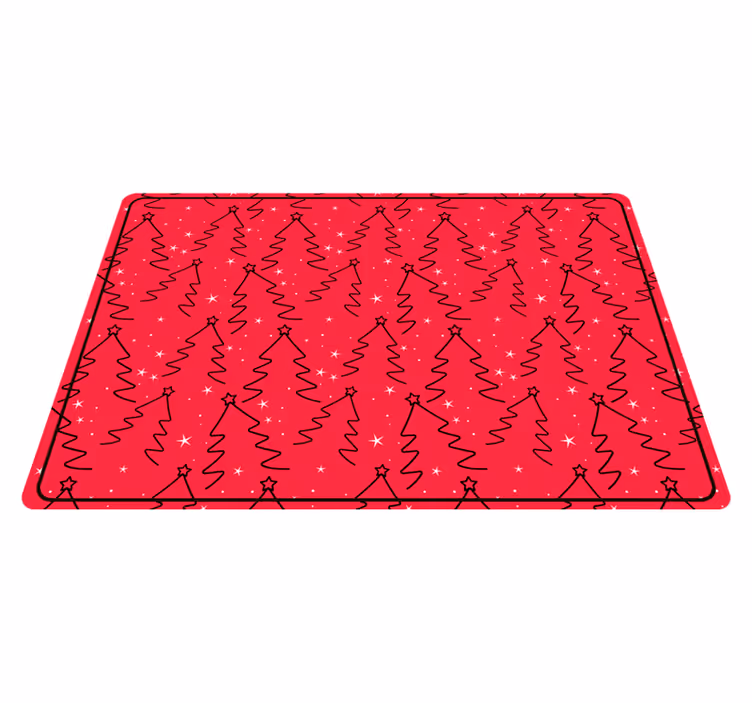 Tapis vinyle noël motif de gribouillage festif - TenStickers