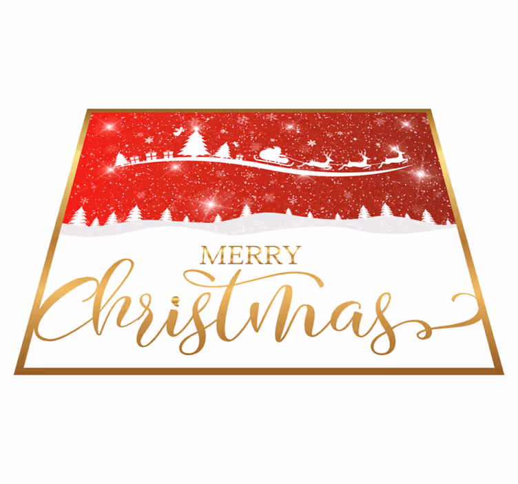 Tapis vinyle noël message festif - TenStickers