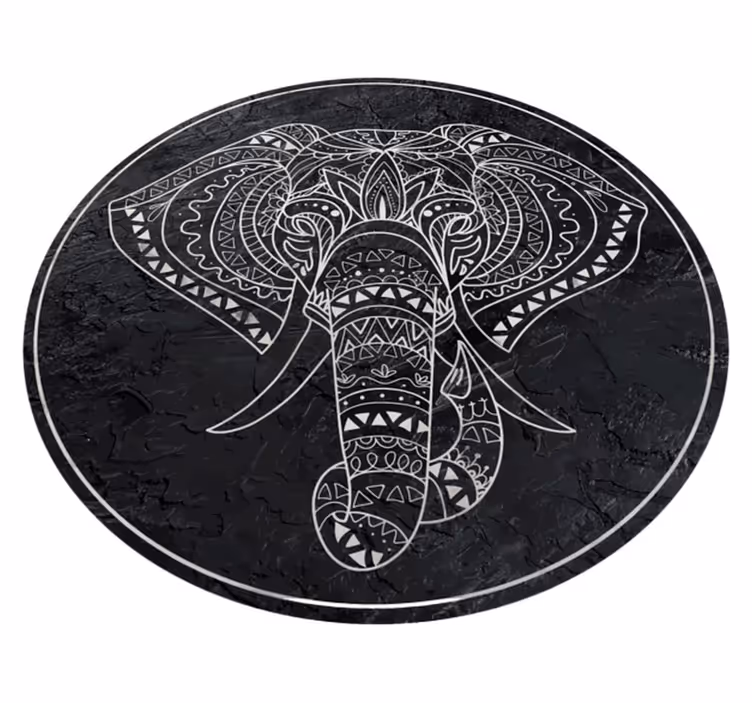 Tapis vinyle mandala éléphant - TenStickers