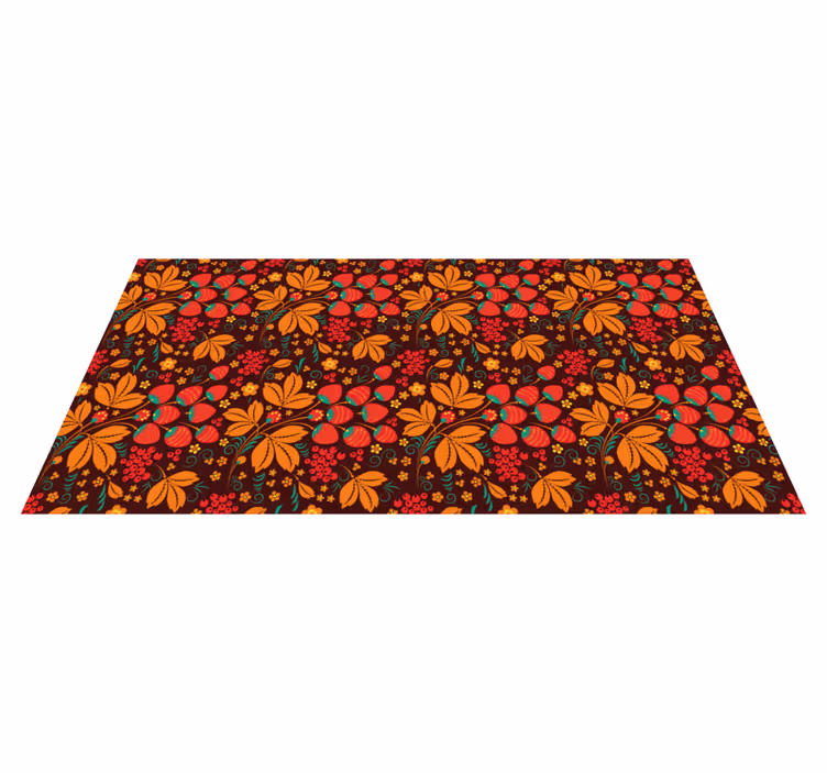 Tapis vinyle fleurs et plantes motifs floraux automnaux - TenStickers