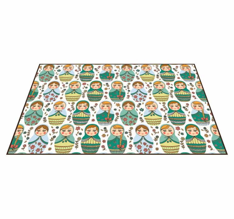 Tapis vinyle chambre motif de poupée russe - TenStickers
