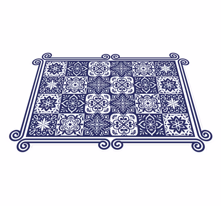 Tapis vinyle carreaux de ciment modèle de tuile de mandala - TenStickers