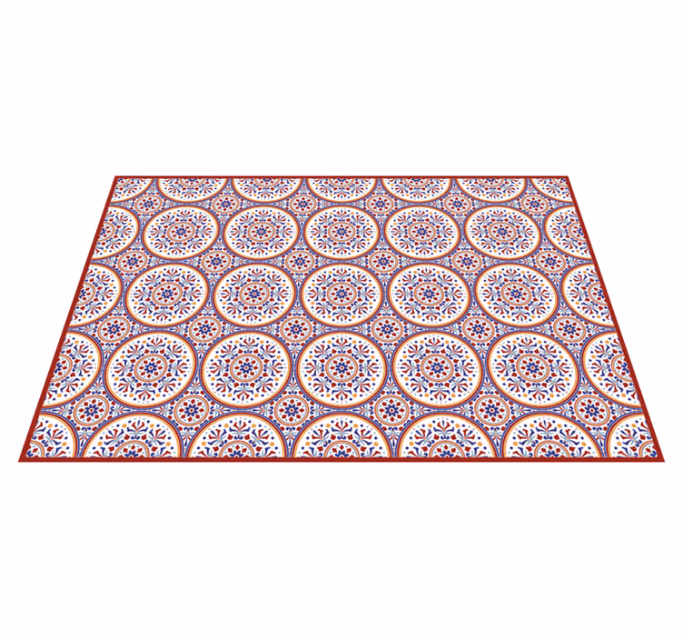 Tapis vinyle carreaux de ciment motif de cercle en mosaïque - TenStickers