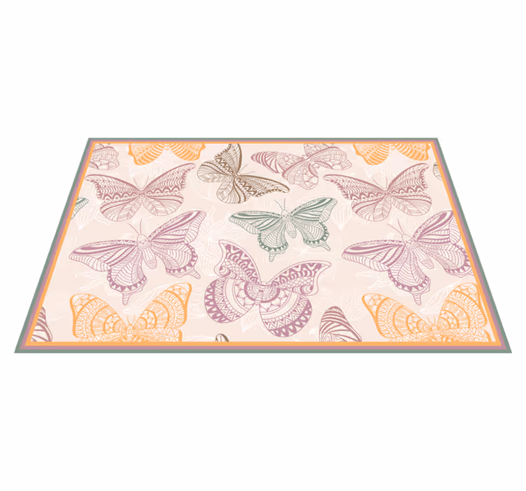 Tapis vinyle mandala papillon - TenStickers
