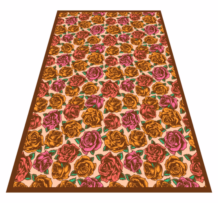 Tapis vinyle fleurs et plantes à motifs de roses - TenStickers