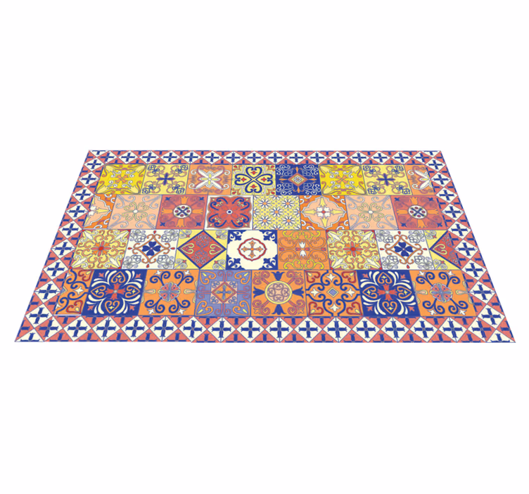Tapis mosaique vinyle carrelage coloré - TenStickers