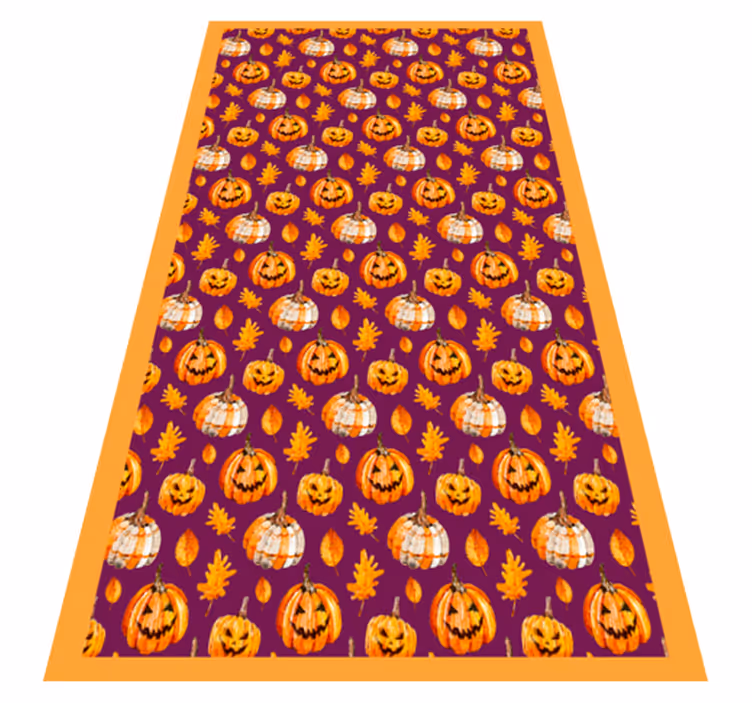 Tapis vinyle pour halloween motif de citrouille - TenStickers