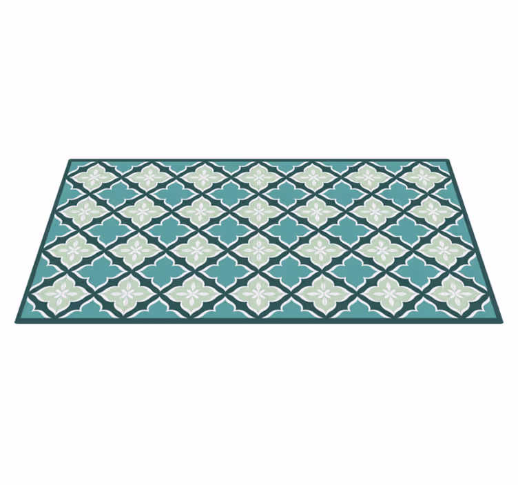 Tapis mosaique vinyle motif floral en mosaïque - TenStickers