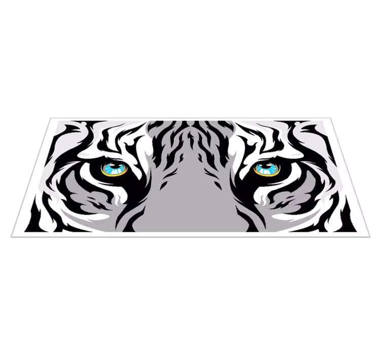 Tapis vinyle animal graphique du regard du tigre - TenStickers